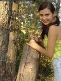 Naked in the woods for this hot teen